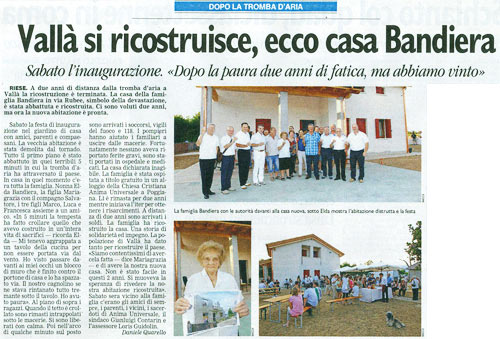 Articolo de “La Tribuna di Treviso” del 15 agosto 2011 Articolo de “La Tribuna di Treviso” del 15 agosto 2011
