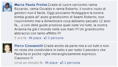 Testimonianza su Facebook Testimonianza su Facebook