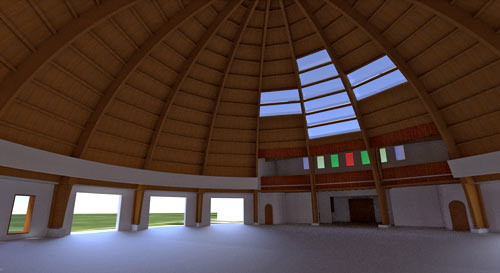 Modello 3D del tempio in costruzione Modello 3D del tempio in costruzione