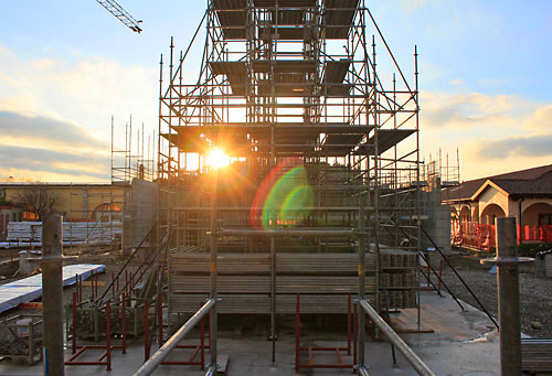 Il cantiere visto dall’altare