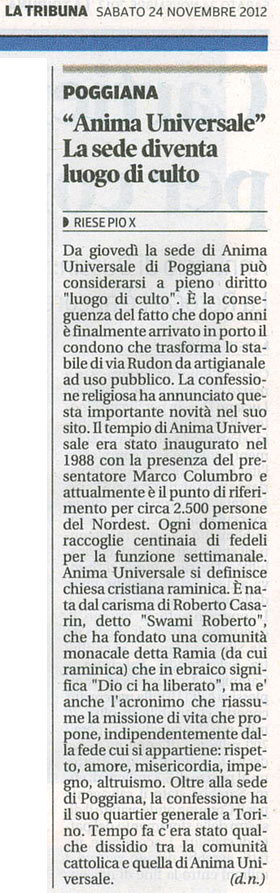La Tribuna di Treviso del 24/11/2012